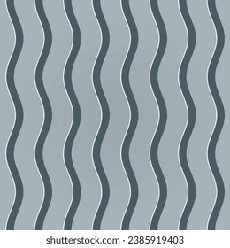 Abstract wavy stripes seamless pattern. Modern stylish texture. Geometric pattern. Repeating wavy stripes with shadows. Smooth lines. Vector color background.