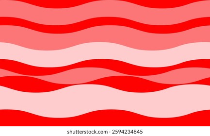 Abstract wavy stripes in vibrant red and pink shades.  Perfect for backgrounds, website design, or textile prints.  Evokes feelings of energy, movement, and playful design.