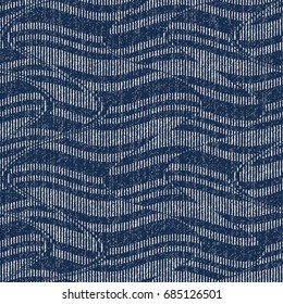 Abstract wavy stroke nautical motif. Seamless pattern.