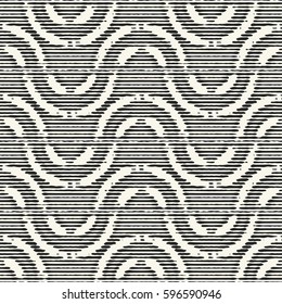 Abstract wavy stroke variegated textured background. Seamless pattern.