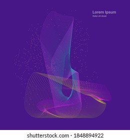 Abstract wavy structure with millions of glowing particles. Lots of little shining sparkles.