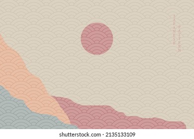 fondo de estilo ondulado abstracto con un patrón geométrico japonés