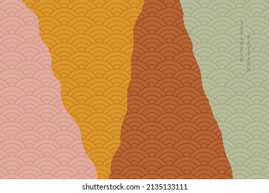 abstract wavy style background with geometric japanese pattern