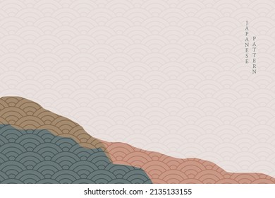 abstract wavy style background with geometric japanese pattern
