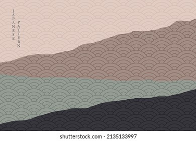 abstract wavy style background with geometric japanese pattern