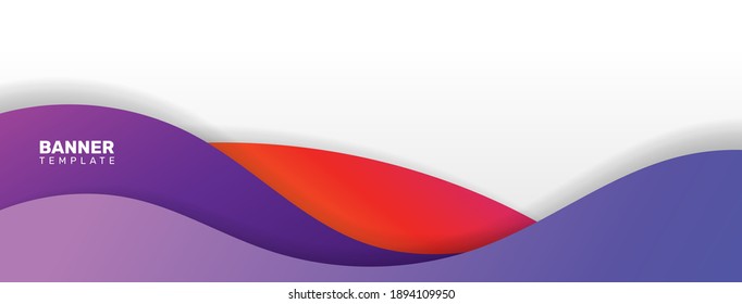 Abstract wavy stylish banner design template vector