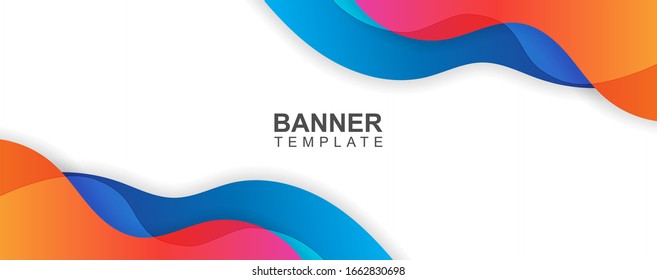 Abstract wavy stylish banner template vector.
