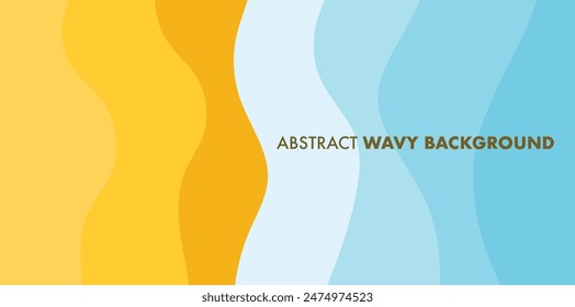 Abstrakter wellenförmiger Sommerhintergrund, abstrakter Papierschnittwellen-Hintergrund. Bunter geometrischer Hintergrund. Flüssigfarben-Hintergrunddesign. Fluidzusammensetzung von Formen.