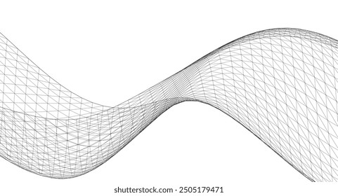 abstract wavy surface 3d illustration