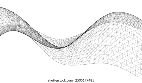 abstract wavy surface 3d illustration
