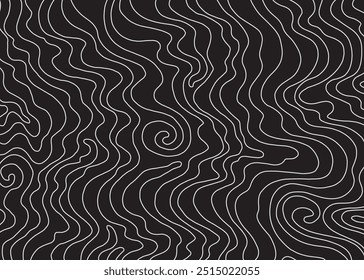 Abstractas patrón de remolino ondulado. Fondo de patrón de Vector blanco y negro