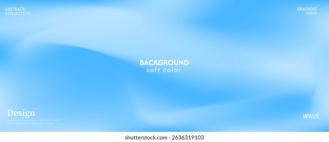 Abstract wavy texture background of cloudy sky blue. Combination of light and dark. Minimalist pastel color design