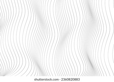 Abstract wavy texture in black and white stripes. flat vector illustration 3D