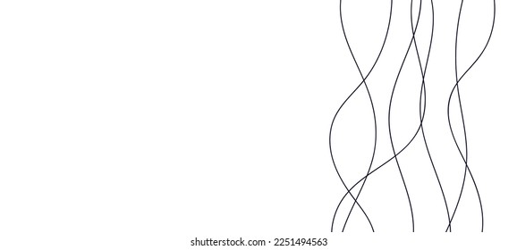 Abstract wavy thin line. Squiggle elements banner. Pattern with scribble, wiggle and undulate. Vector isolated illustration