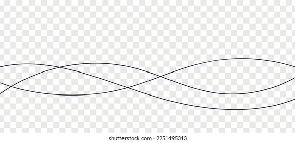 Abstract wavy thin line. Squiggle elements banner. Pattern with scribble, wiggle and undulate. Vector isolated illustration
