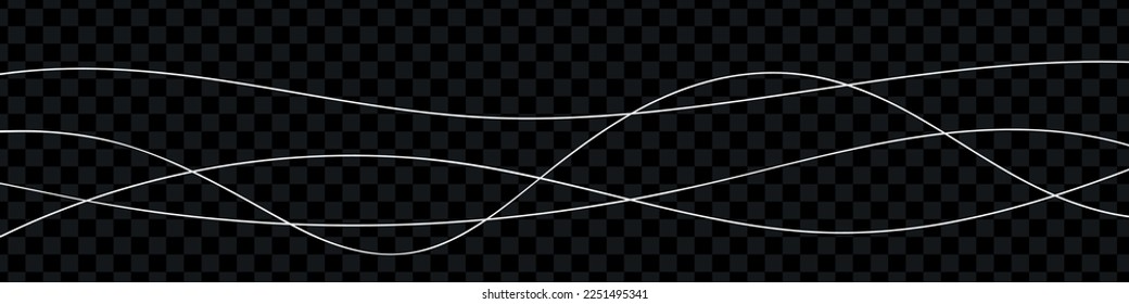 Resumen de línea delgada ondulada. Afiche de elementos de accionamiento manual. Patrón con garabato, meneo y undulado. Ilustración aislada del vector