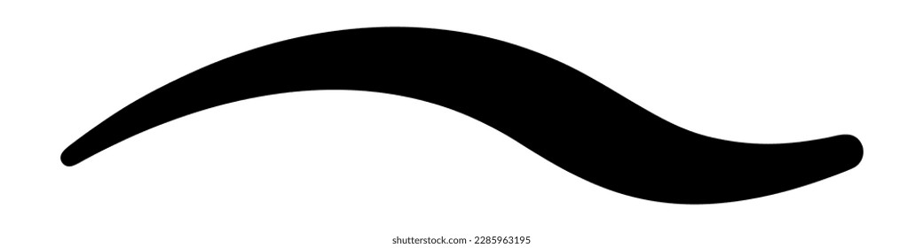 Abstrakte schlanke Linie. Banner für Squiggle-Elemente. Muster mit Schreib, Schwenken und Schlingen. Vektorgrafik einzeln