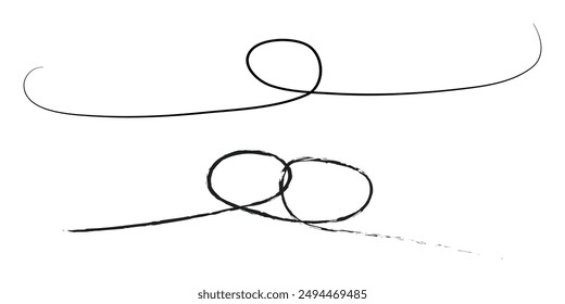 Abstract wavy thin line. Squiggle elements banner. Pattern with scribble, wiggle and undulate. Squiggle line design element. Eps 10.