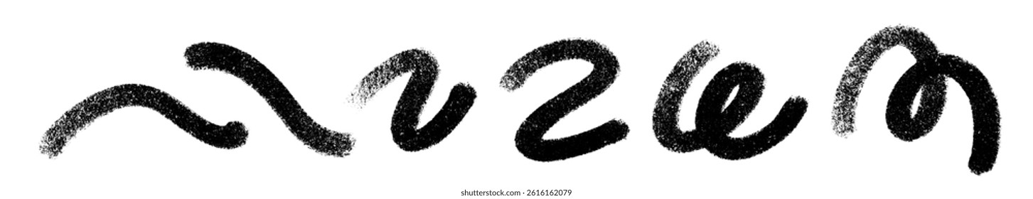 Abstract wavy thin line. Squiggle elements banner. Pattern with scribble, wiggle and undulate. Vector isolated illustration.
