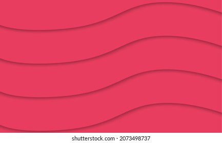 Abstract wavy three-dimensional fuchsia background. Template for banners. Vector illustration