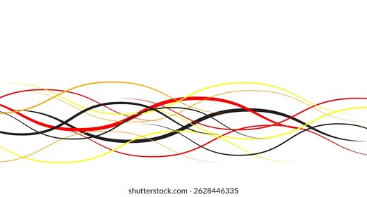 Abstract wavy topography colorful lines strips for minimal wave shape concept.
