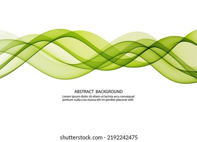 Abstract wavy transparent green wave background, design element