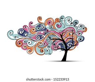 Abstract wavy tree for your design