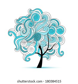 Abstract wavy tree for your design