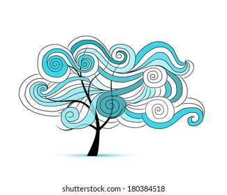 Abstract wavy tree for your design