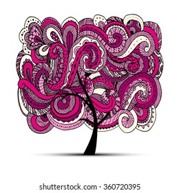 Abstract wavy tree for your design