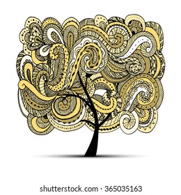 Abstract wavy tree for your design