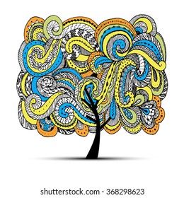 Abstract wavy tree for your design