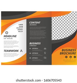 Abstract Wavy Trifold Business Flyer Design Template