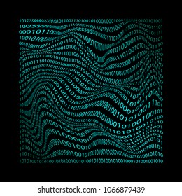  abstract wavy twisted binary code gradient colored texture background
