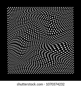  abstract wavy twisted distorted dots circles particles black and white texture background