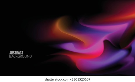 Abstract wavy vector background with harmonious and elegant colors of orange, red, yellow and purple	