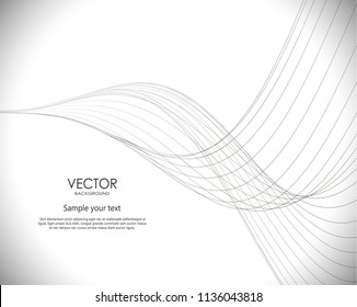 Abstract wavy vector background with lines. Dynamic illustration