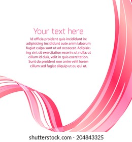 Abstract wavy vector background in pink