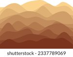 Abstract wavy vector background. Sandy dunes wave line. vector illustration of desert