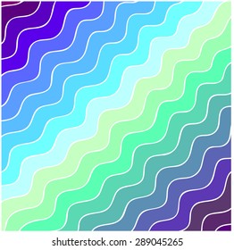 Abstract wavy vector background. Summer sea. Expressive waves pattern. Blue and green gradation. Backgrounds & textures shop.