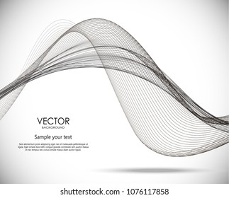 Abstract wavy vector creative background. Dynamic lines illustration.
