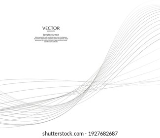 Abstract wavy vector illustration with lines for web. Geometric technology digital modern background.