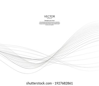 Abstract wavy vector illustration with lines for web. Geometric technology digital modern background.