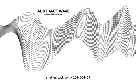 Abstract wavy vector illustration with lines for web. Geometric technology digital modern background.