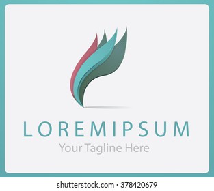 Abstract wavy vector Logo, spa, salon, nature logos, icons isolated. Identity