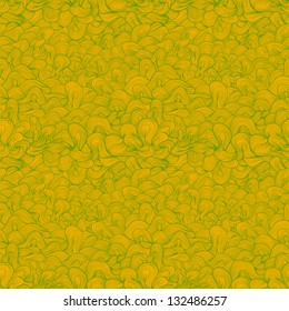 Abstract wavy vector seamless pattern, green and yellow colors.