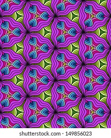 Abstract wavy violet and green seamless pattern.
