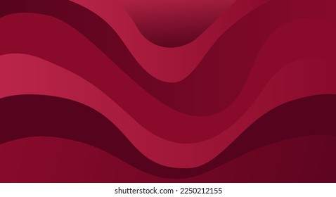 Abstrakter Wavy Viva Magenta Vektorgrafikhintergrund. Trendfarbe des Jahres 2023.	