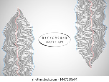 Abstract wavy volume convex lines, gray winding, relief wave. Band. Vector object template with the ability to overlay isolated on a light background.