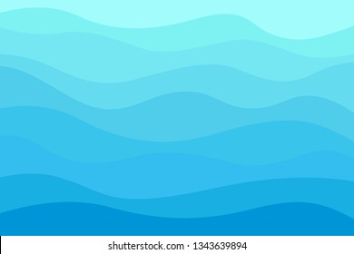 Abstract wavy wallpaper of the surface. Waved background. Cold colors. Pattern with lines and waves. Multicolored texture. Dinamic texture. Doodle for design